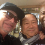 Nathan East, Sonny Abelardo, and Toto's David Paich hanging out.
