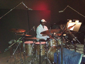 Laying down the beat...